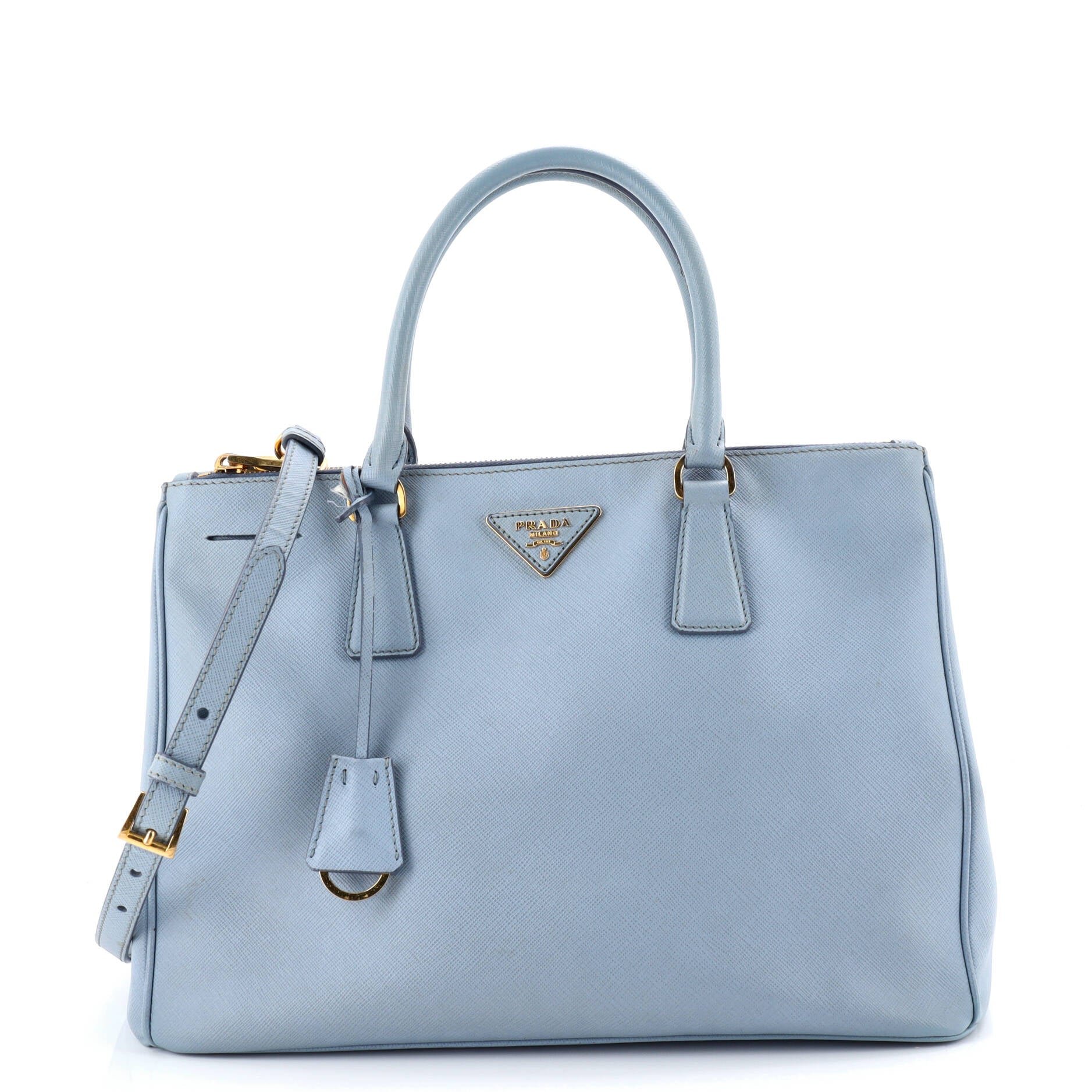 Prada Double Zip Lux Tote Saffiano Leather Medium