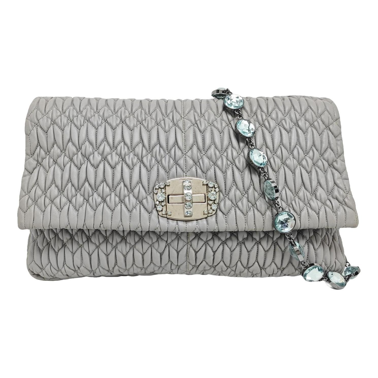 Miu Crystal leather handbag
