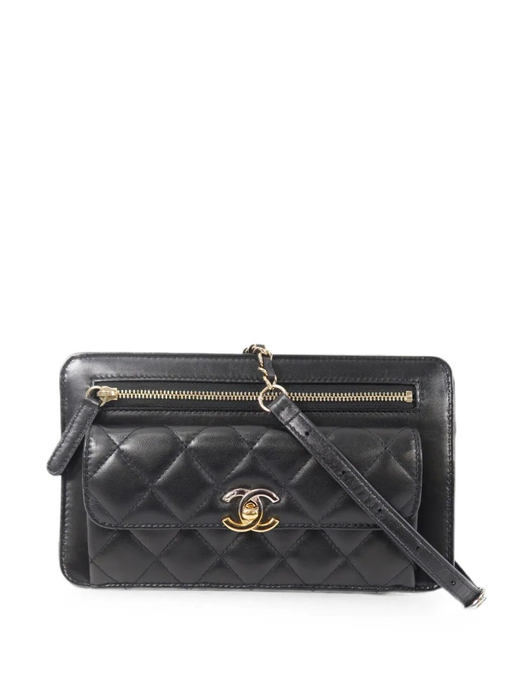 CC turn-lock shoulder bag