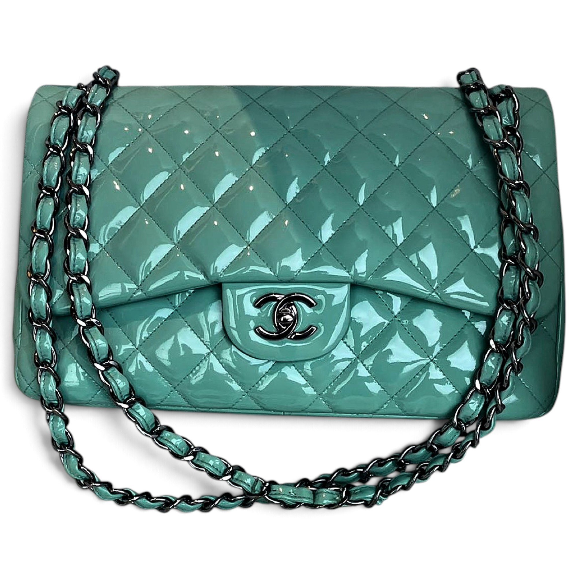 Patent leather handbag