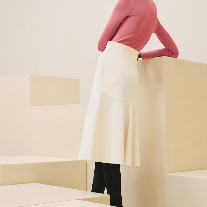 Blanc Cassé Flared Skirt