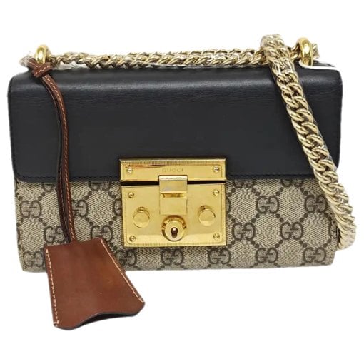 Padlock leather handbag