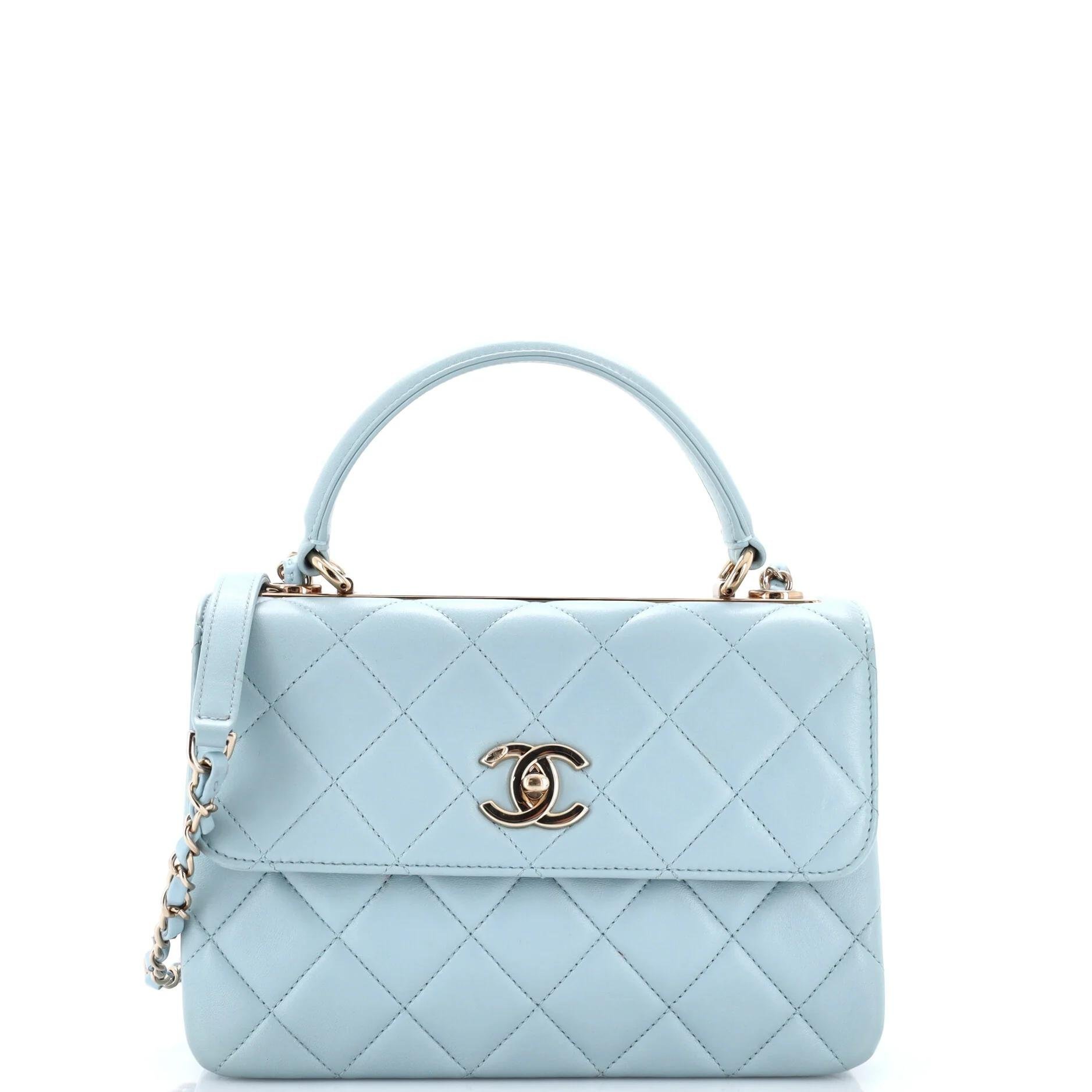 Trendy CC Top Handle leather handbag