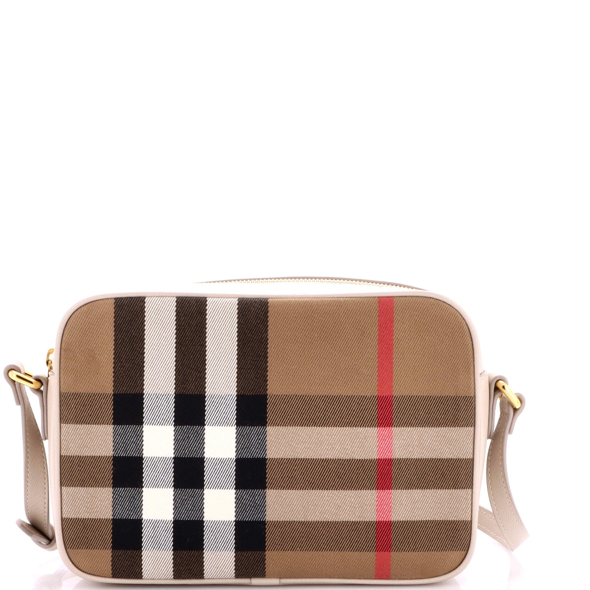 Burberry Camera Crossbody Bag Vintage Check Canvas Small
