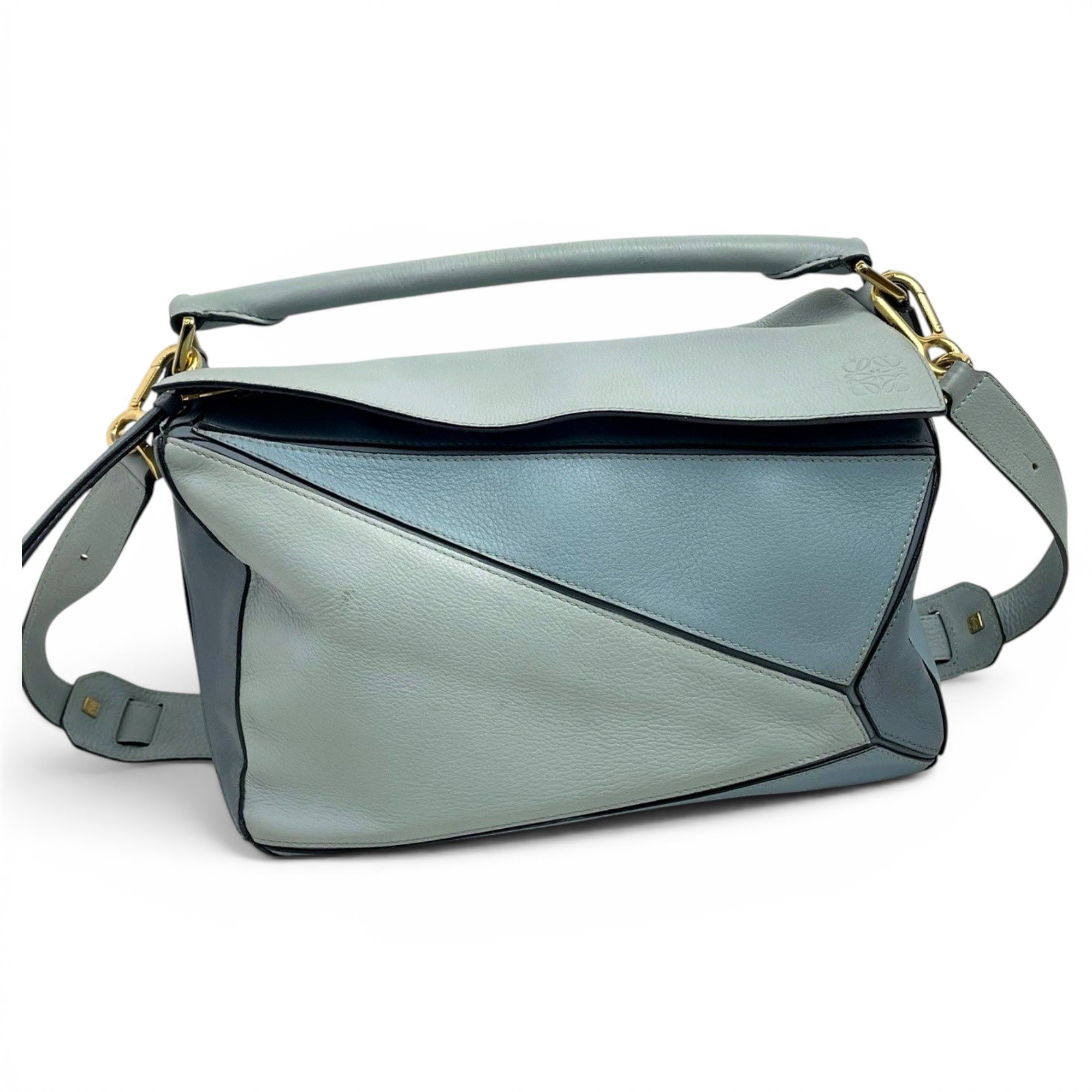 Puzzle leather handbag