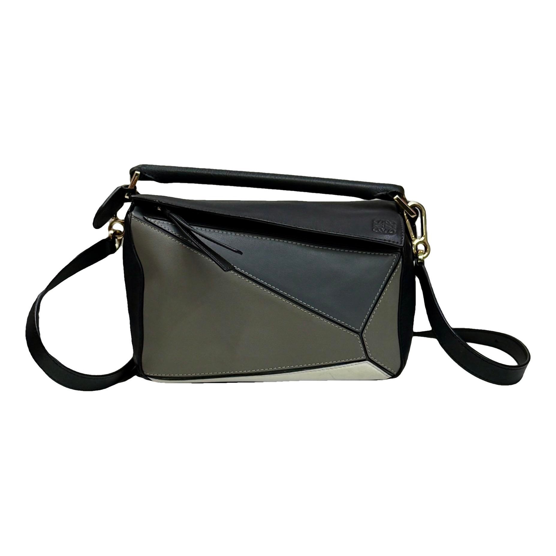 Puzzle leather handbag