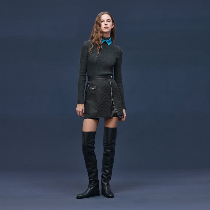 Gris Nuit Quilted Skirt