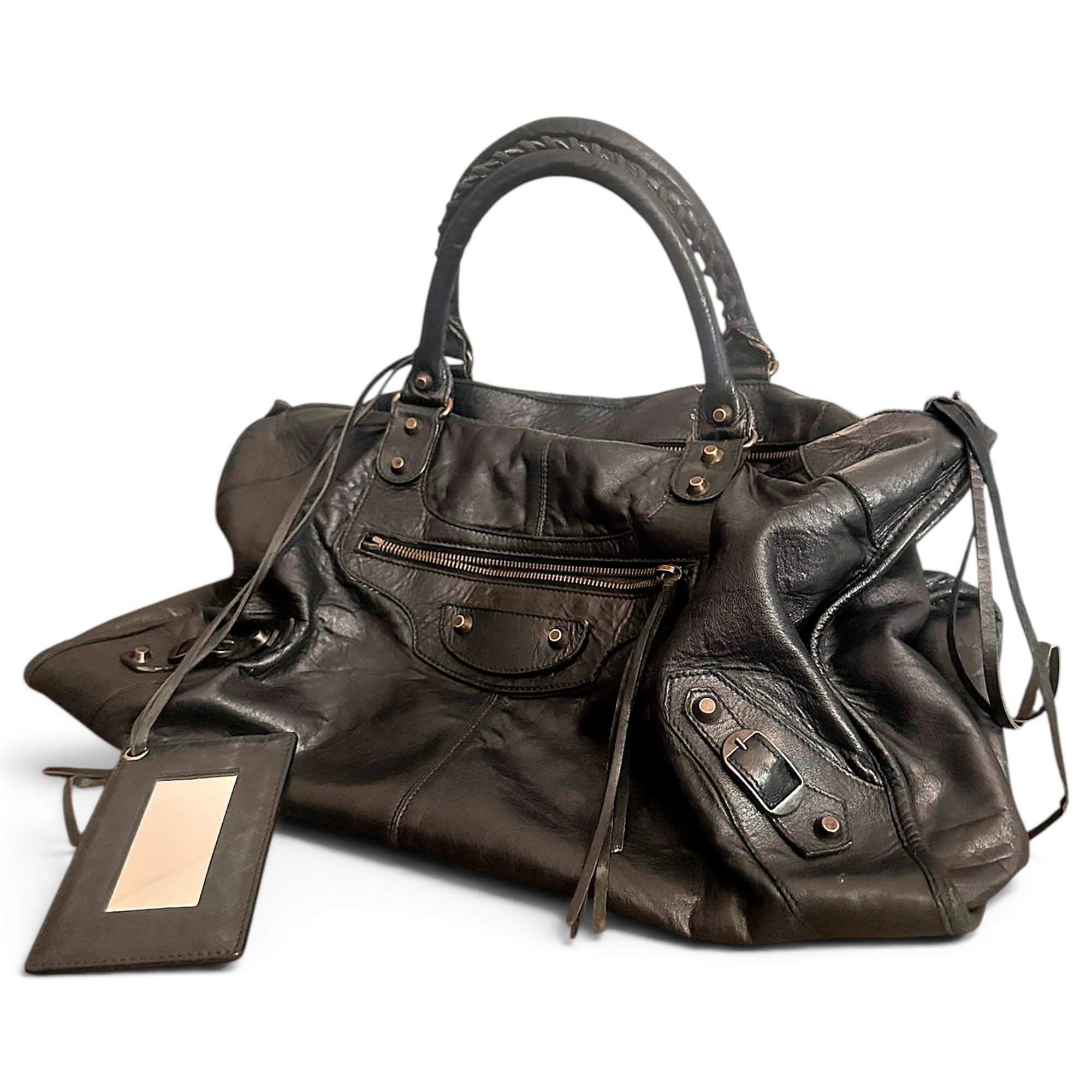 Work leather handbag