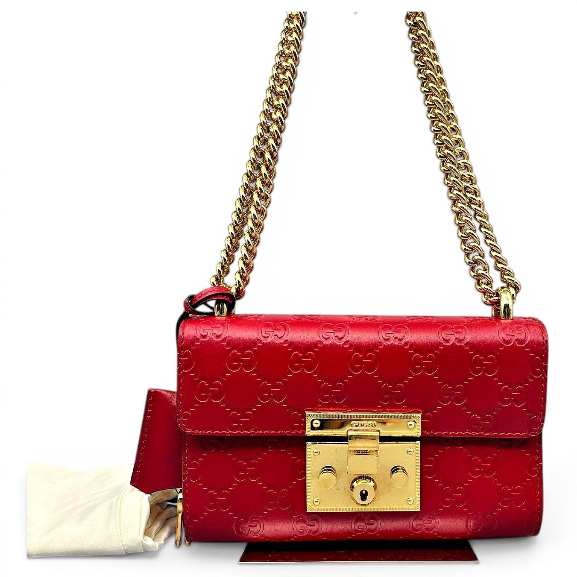 Padlock leather handbag