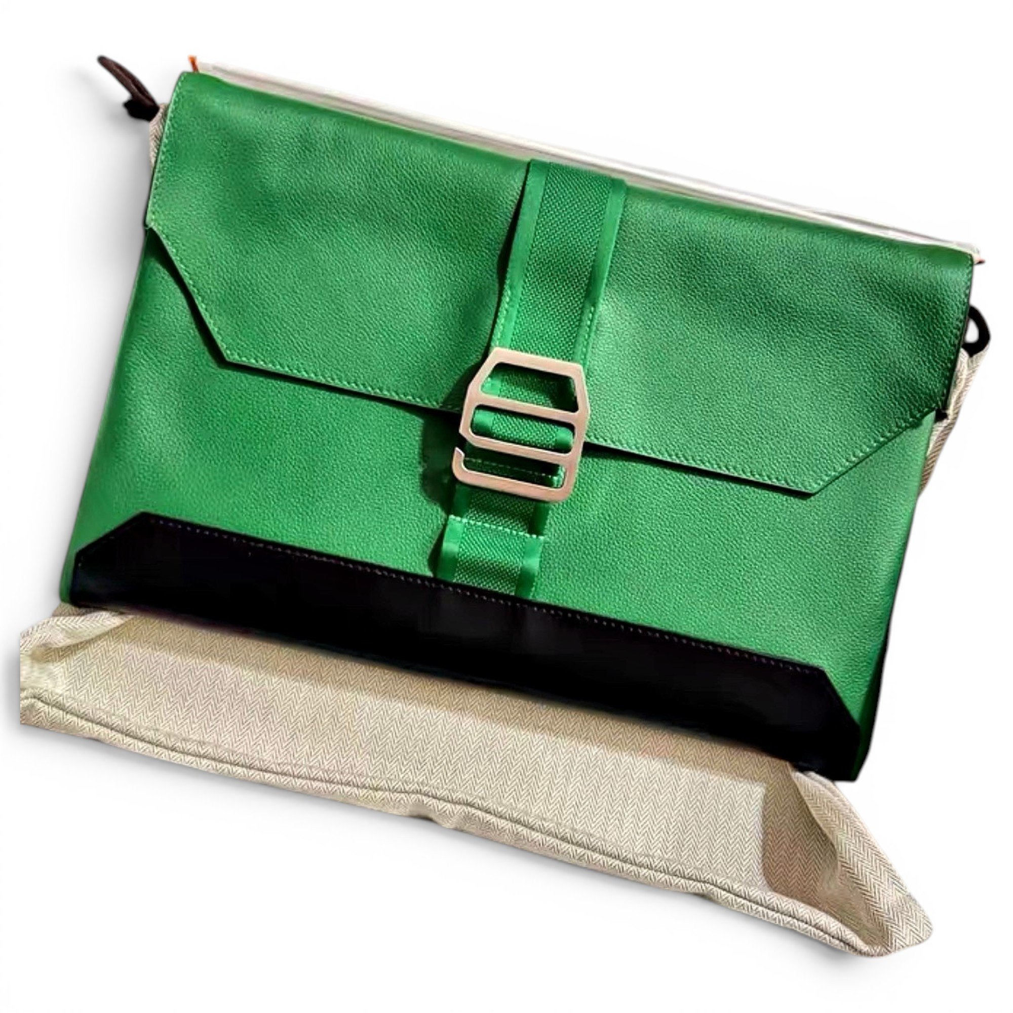 Leather clutch bag