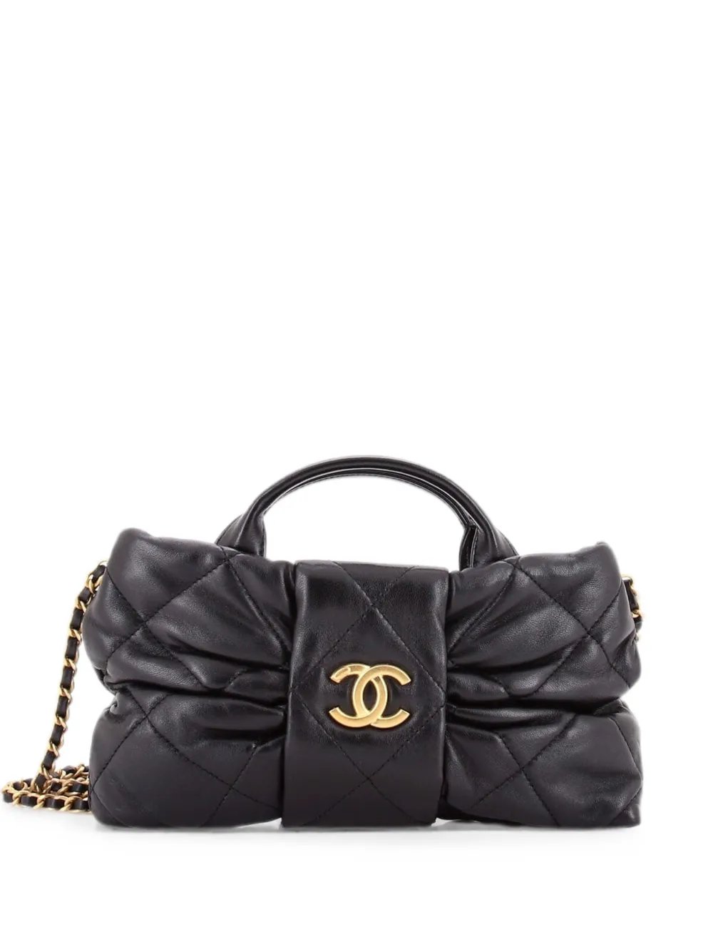 CC Bow Chain Quilted Leather Mini shoulder bag