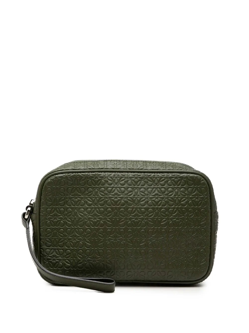 2015 Embossed Anagram Leather Wristlet Pouch clutch bag