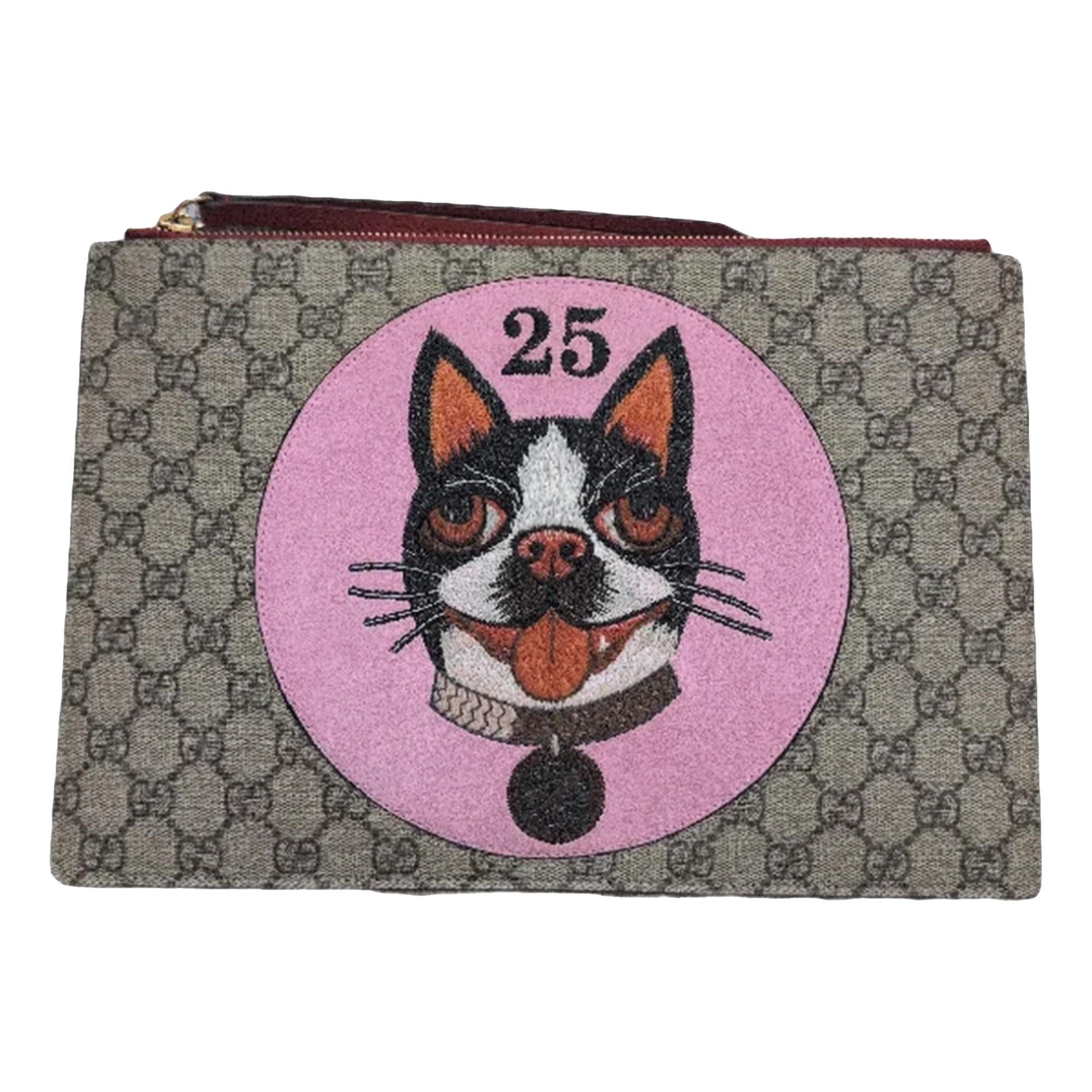Leather clutch bag
