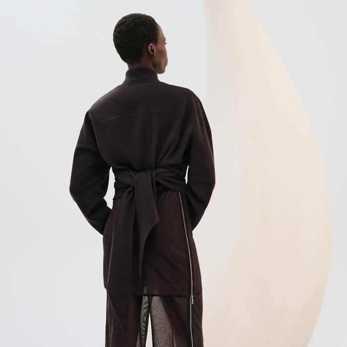 Marron Terre d'Ombre Wrap Jacket