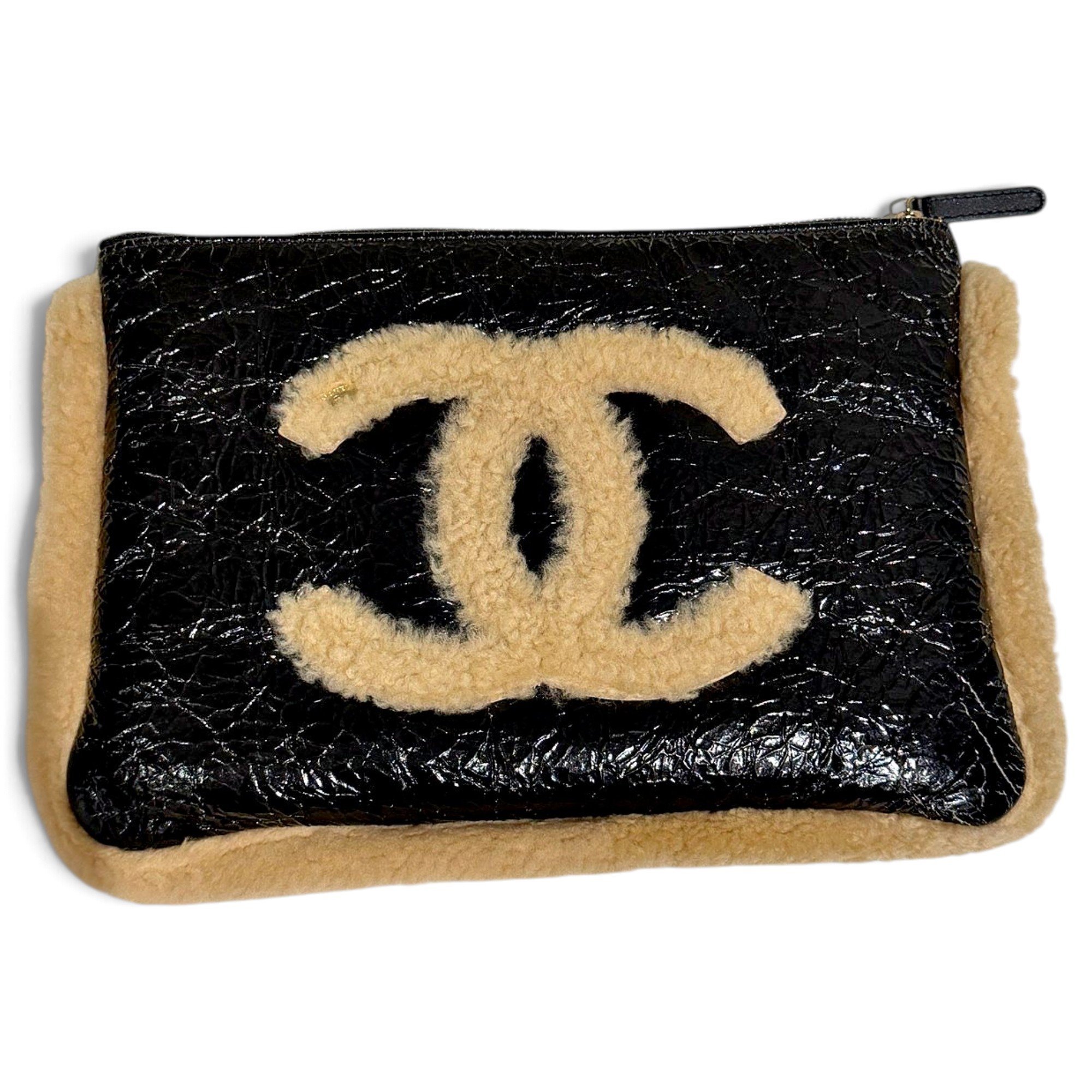 Patent leather clutch bag