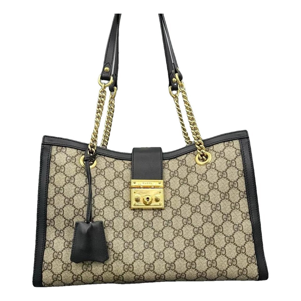Padlock leather handbag