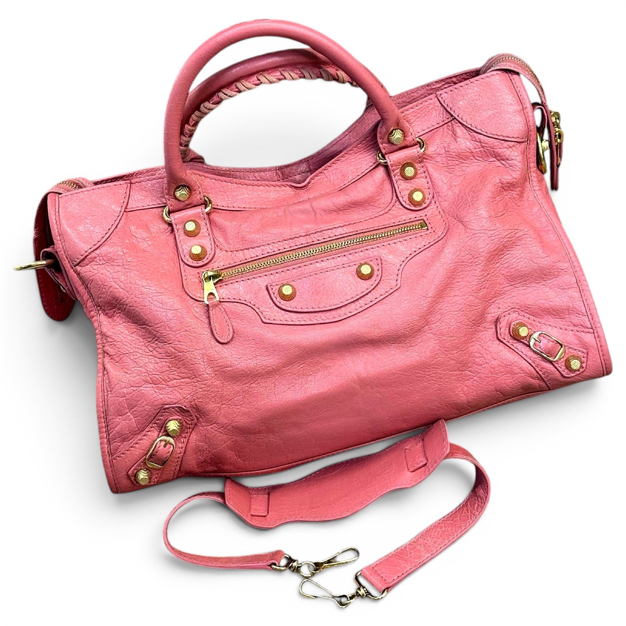 City leather satchel