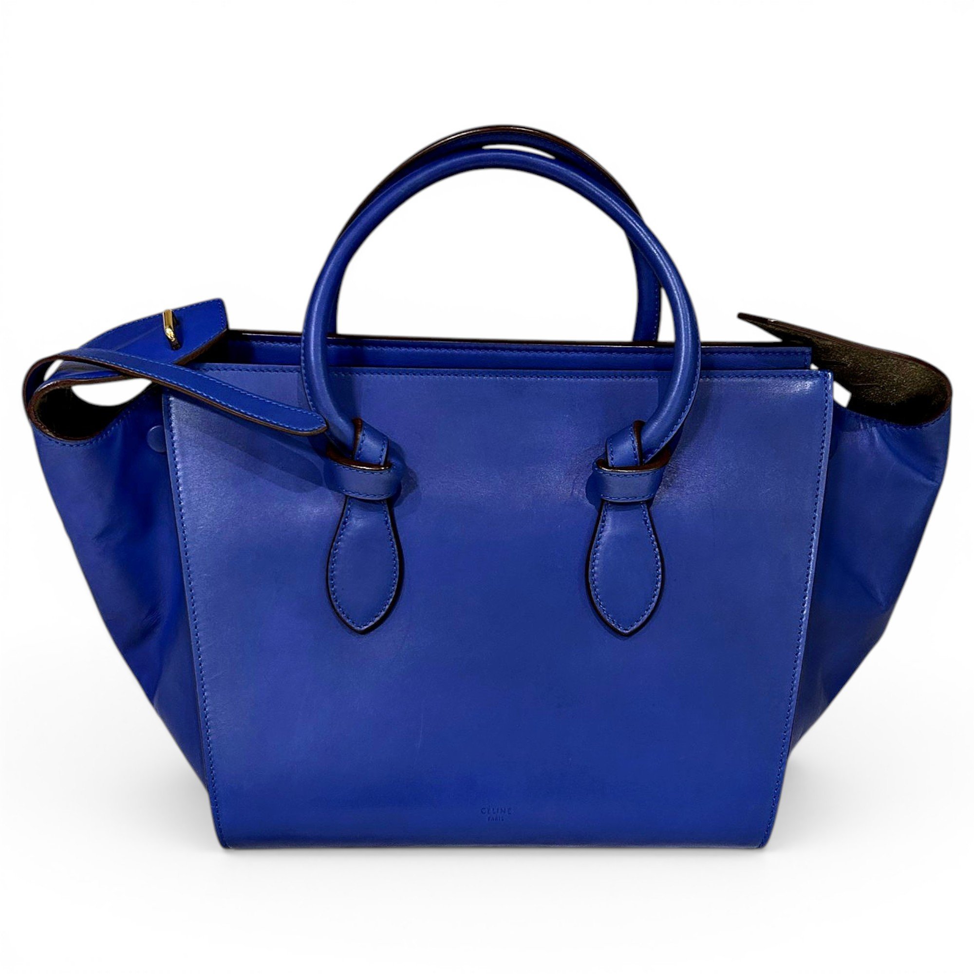 Tie leather handbag
