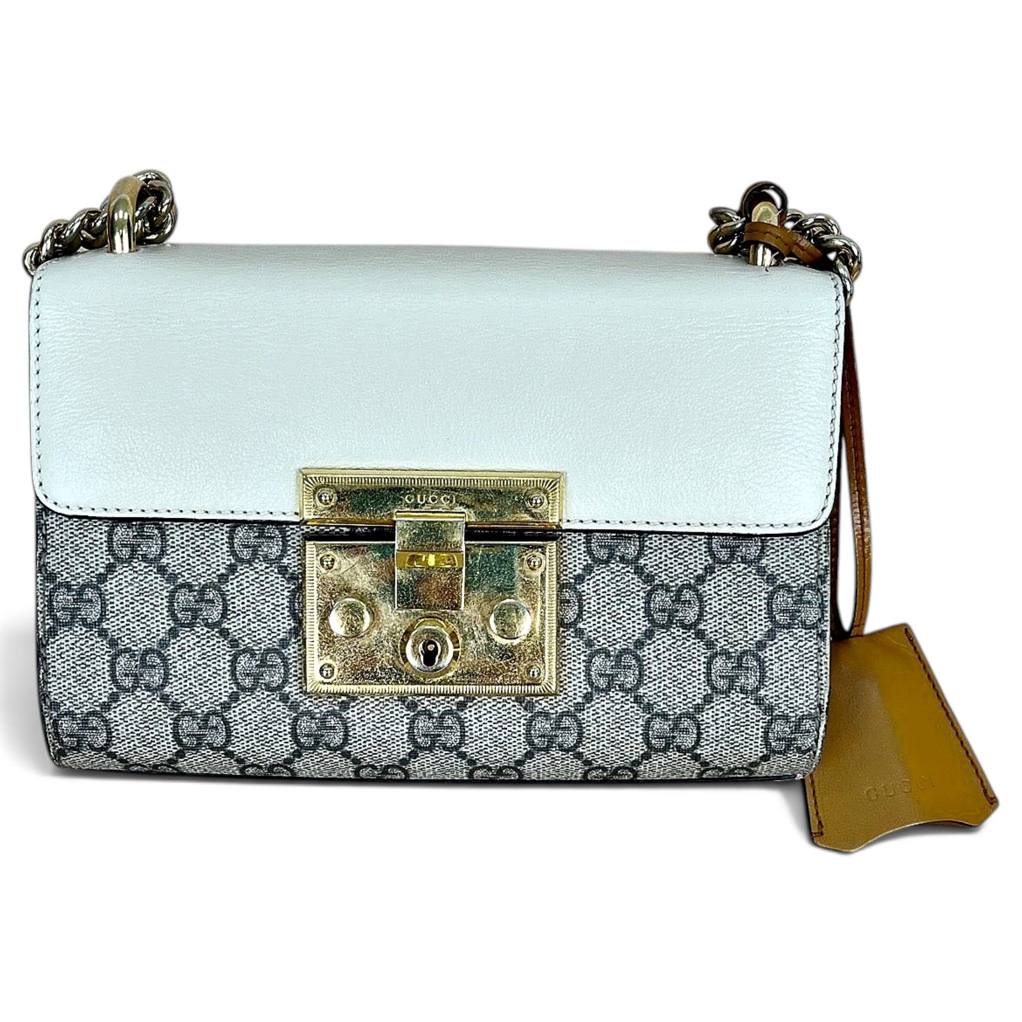 Padlock leather handbag