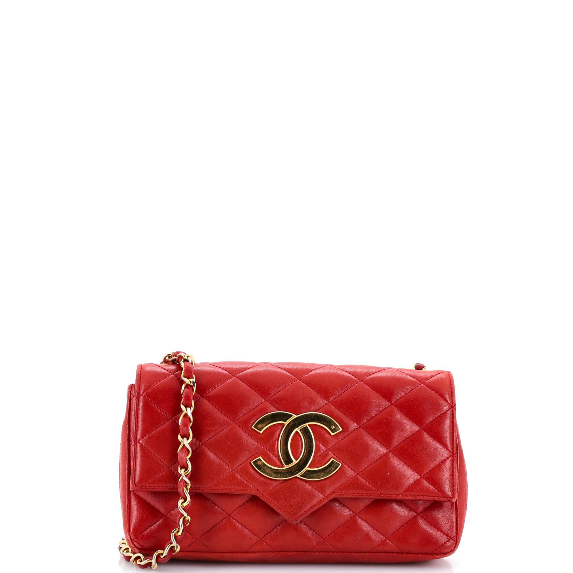 Vintage CC Chain Flap Bag Quilted Lambskin Small