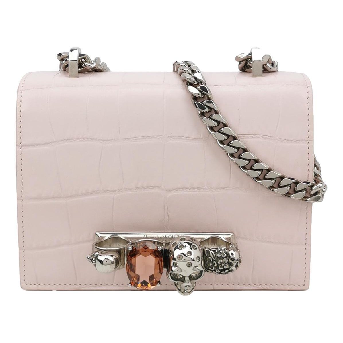 Knuckle leather crossbody bag