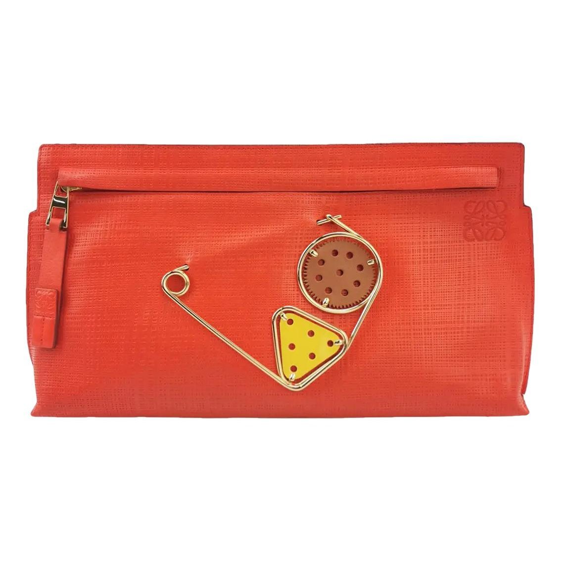 T Pouch leather clutch bag