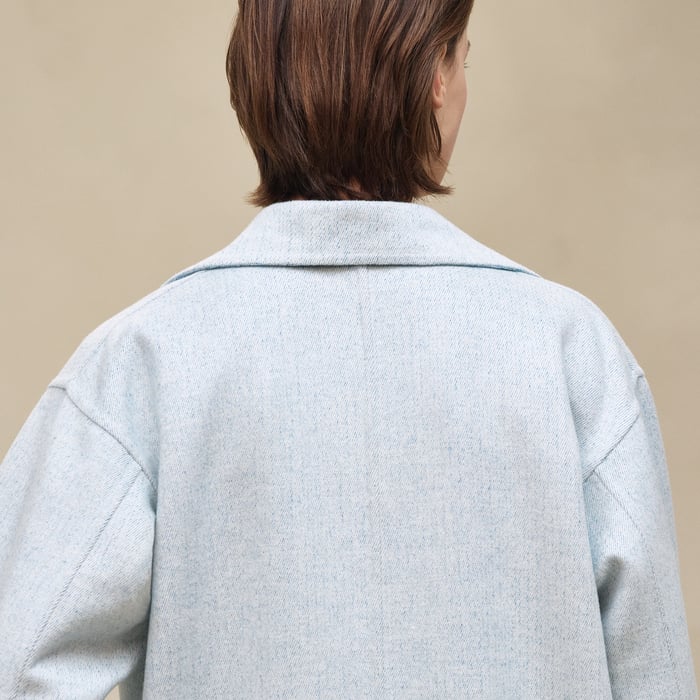 Bleu Long Cashmere Coat