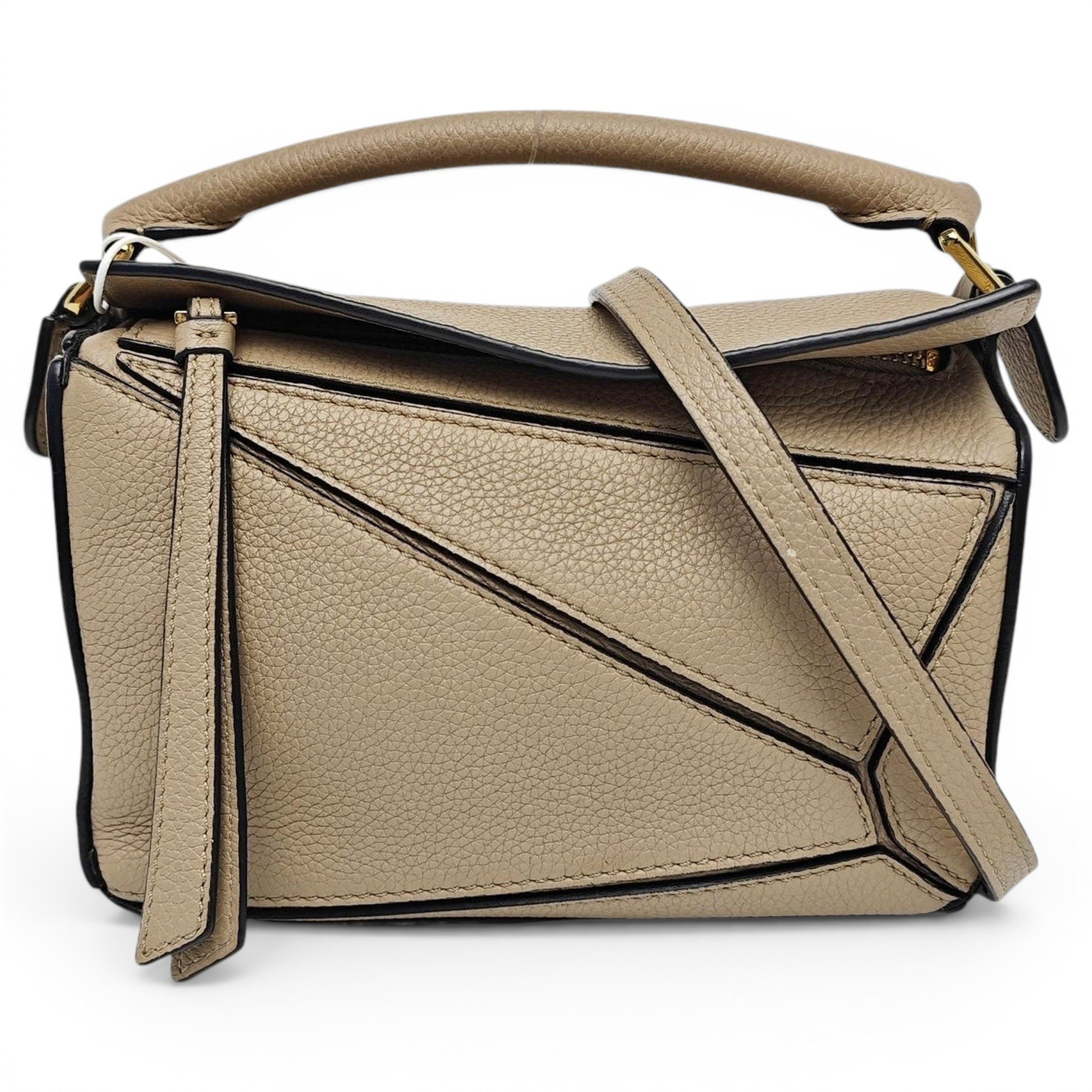 Puzzle leather handbag