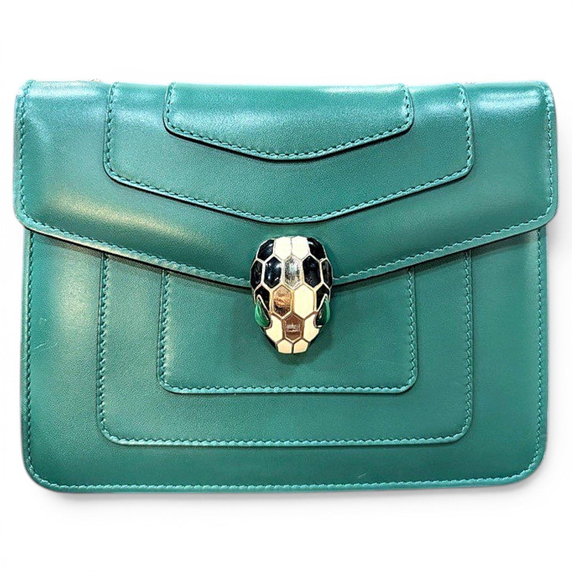 Bvlgari Serpenti leather clutch bag