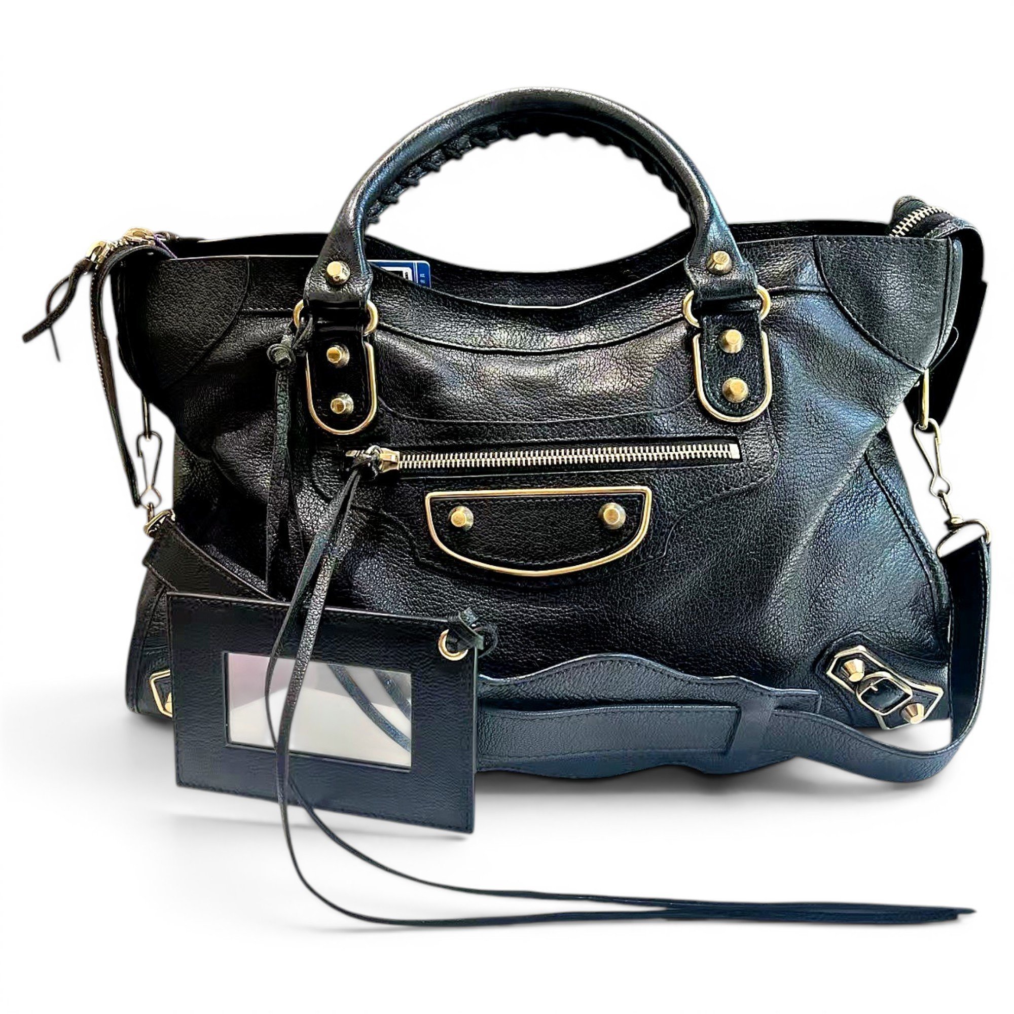 City leather handbag