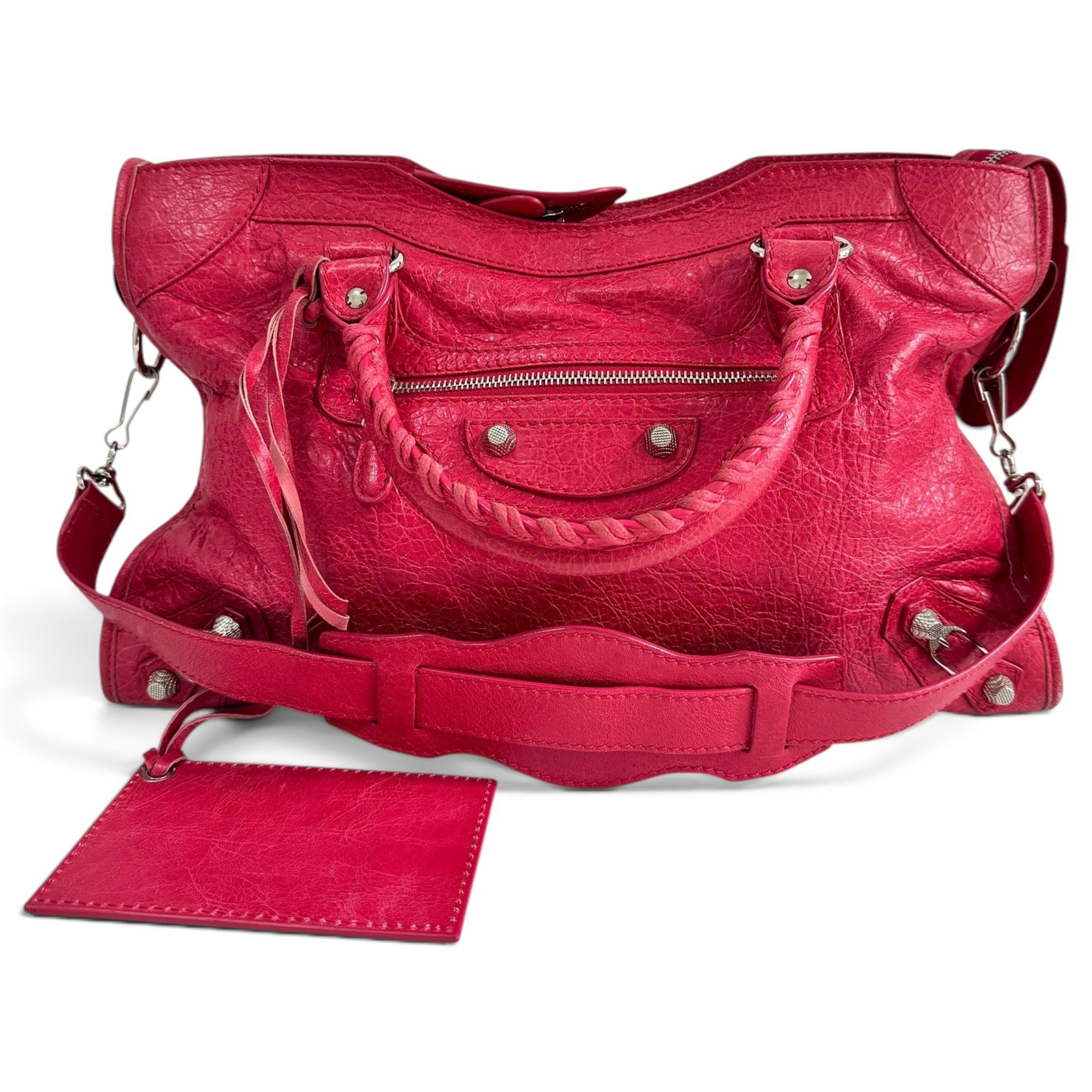 City leather handbag