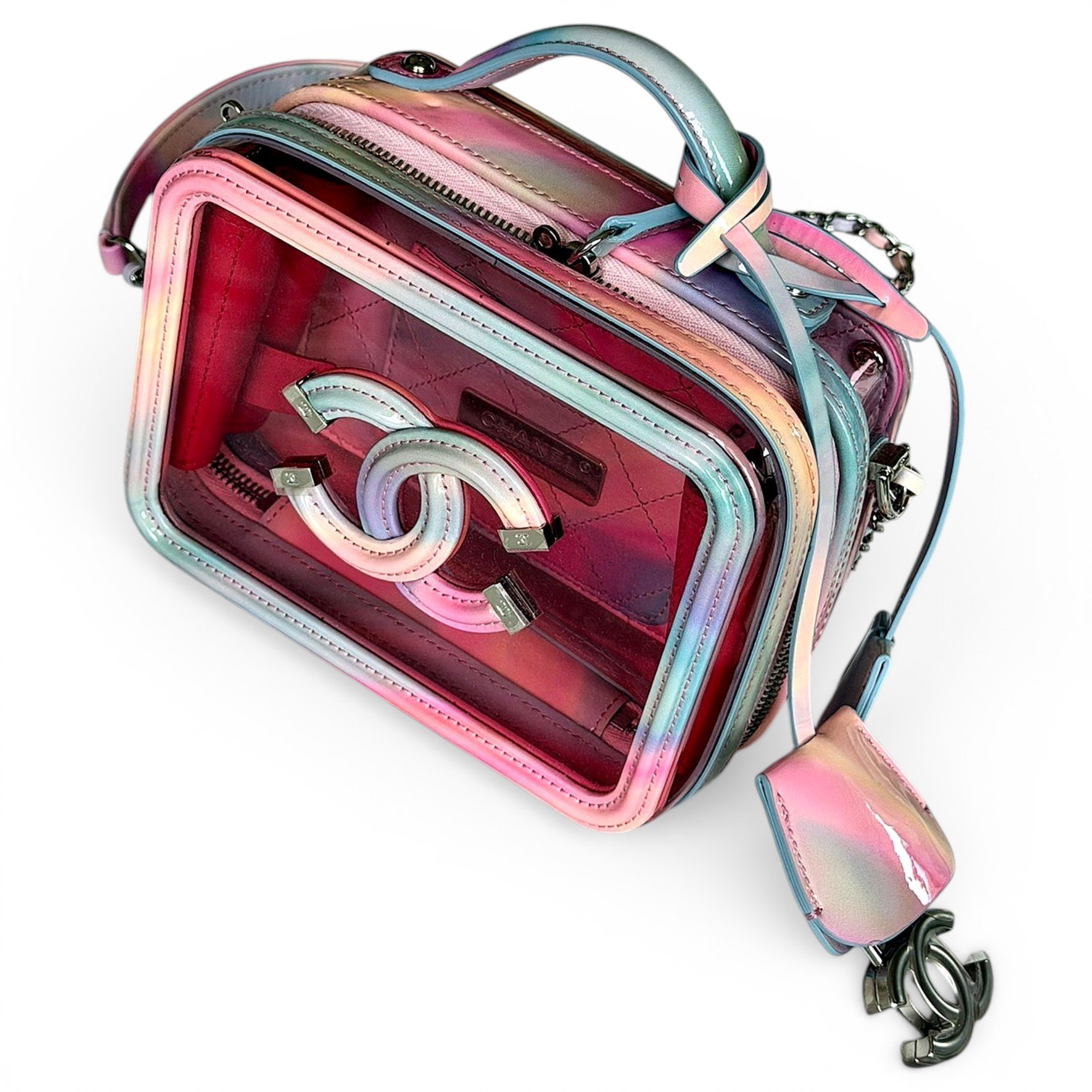 Vanity patent leather handbag