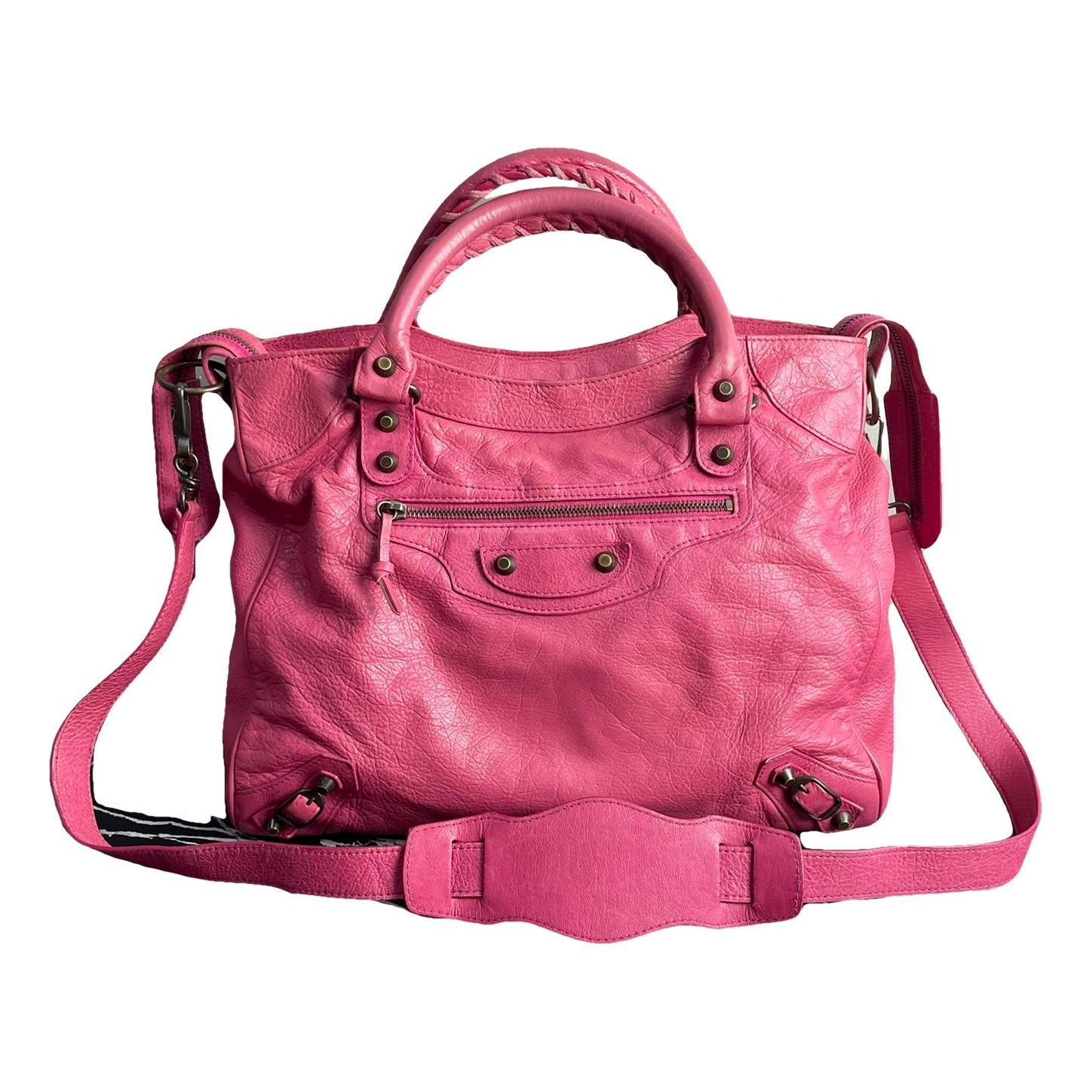 City leather handbag