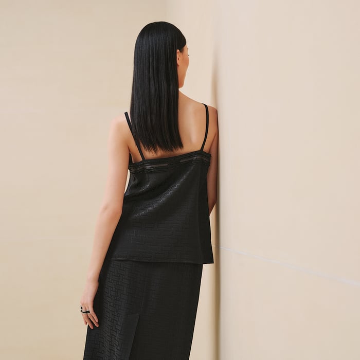 Noir "Mosaique" Embroidered Camisole