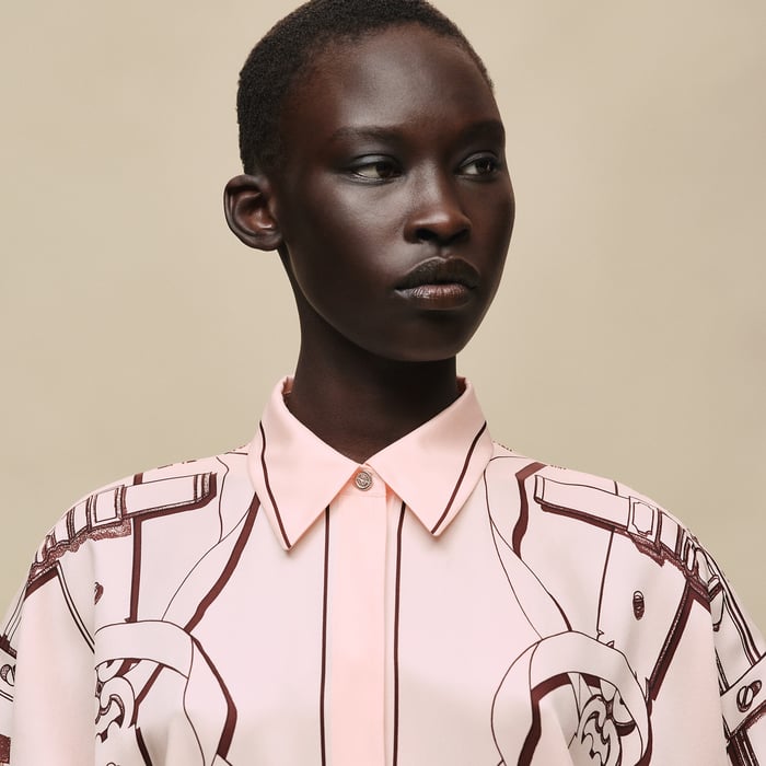 Rose Opaline "Ferronnerie Remix" Shirt Dress