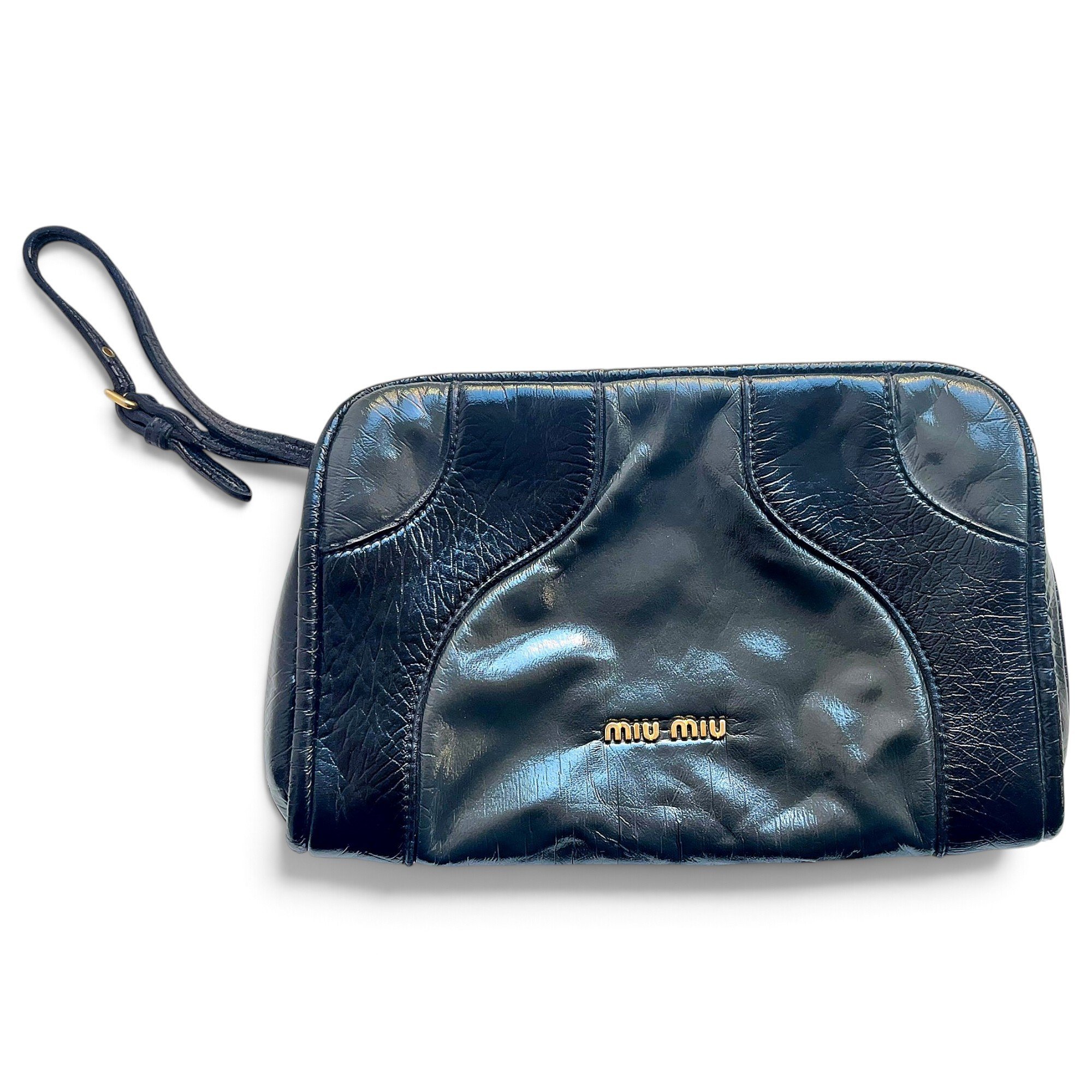 Leather clutch bag