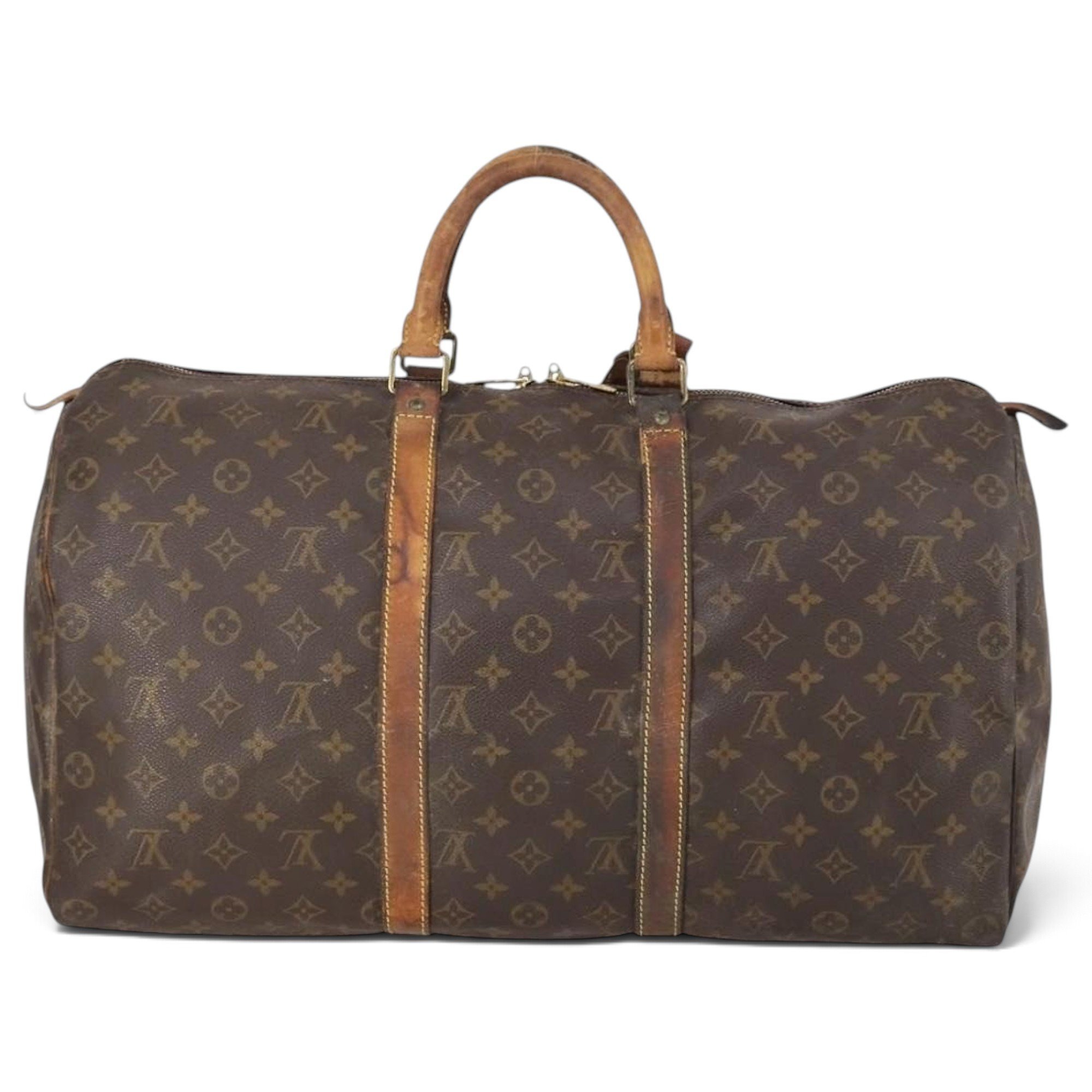 Keepall leather travel bag
