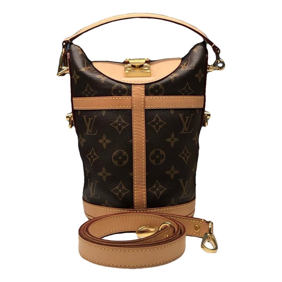 Duffle leather handbag