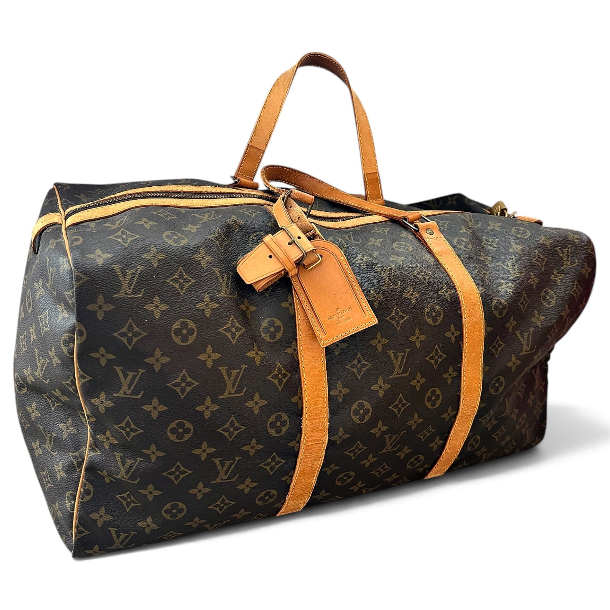 Sac souple leather travel bag