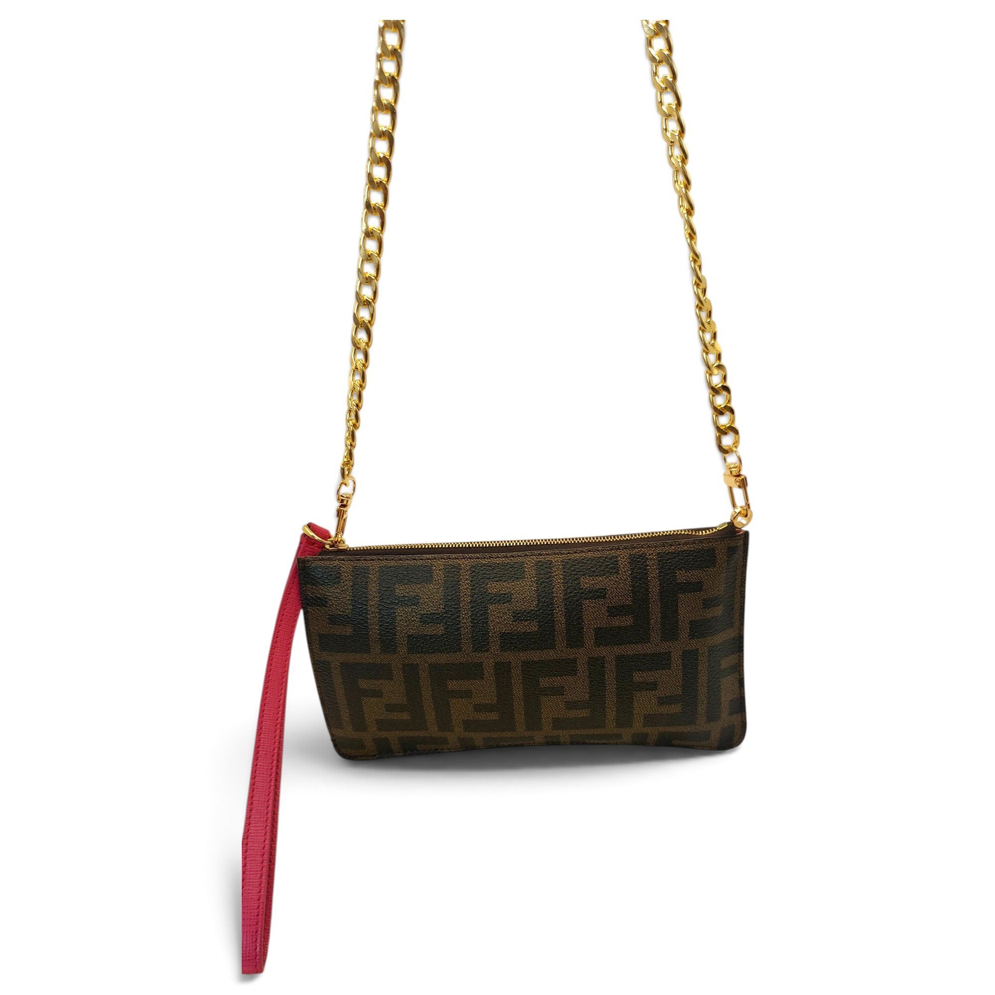 FF leather clutch bag