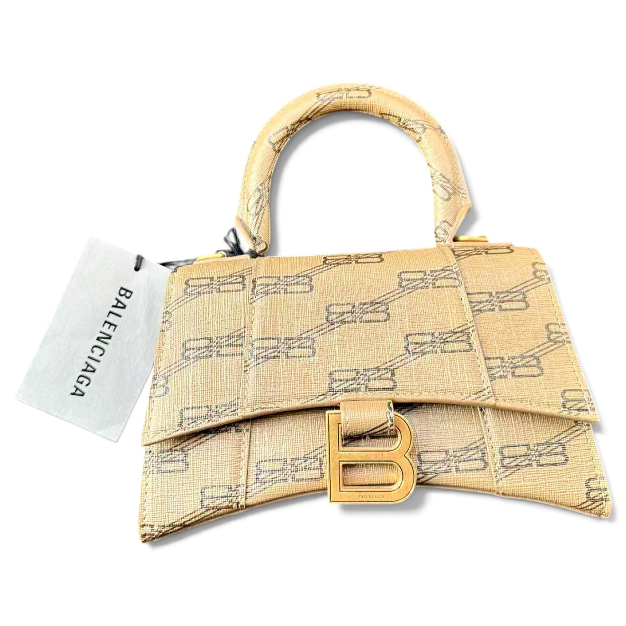 Hourglass leather handbag