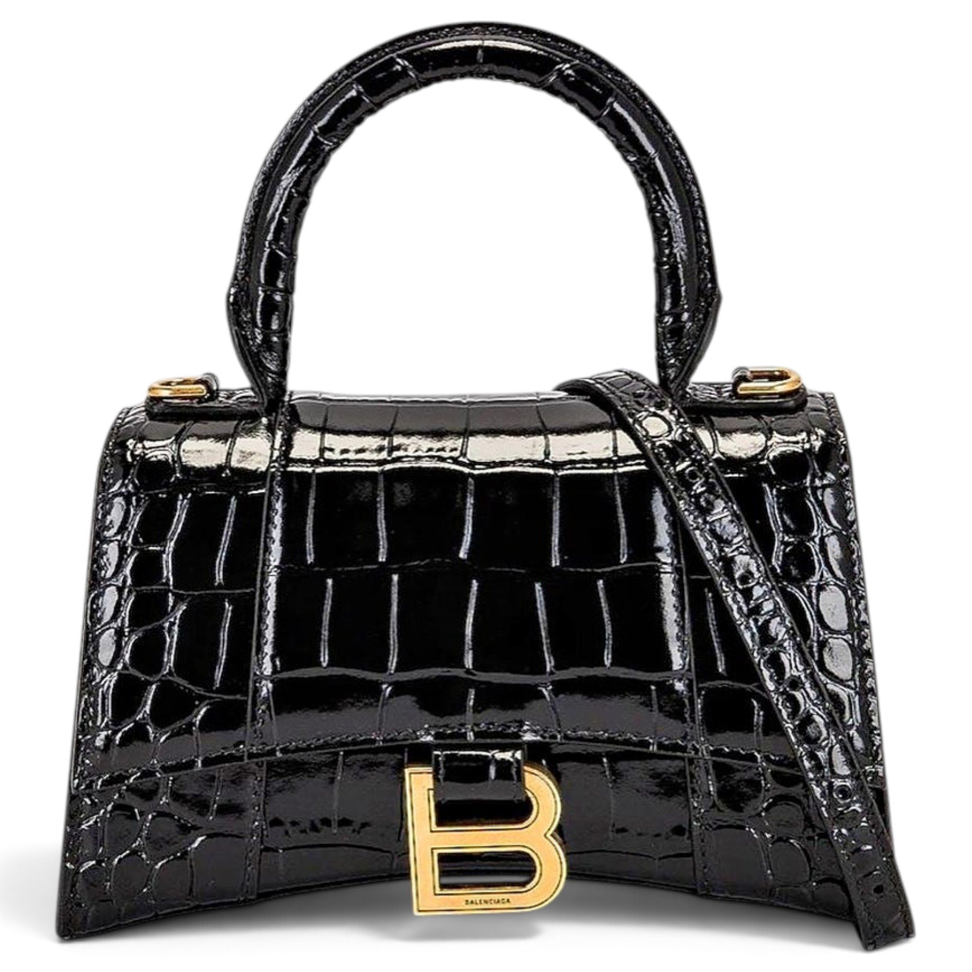 Hourglass leather crossbody bag