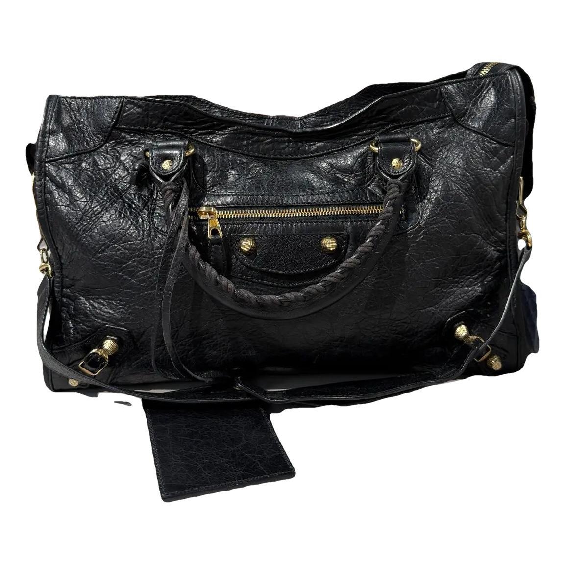 City leather handbag