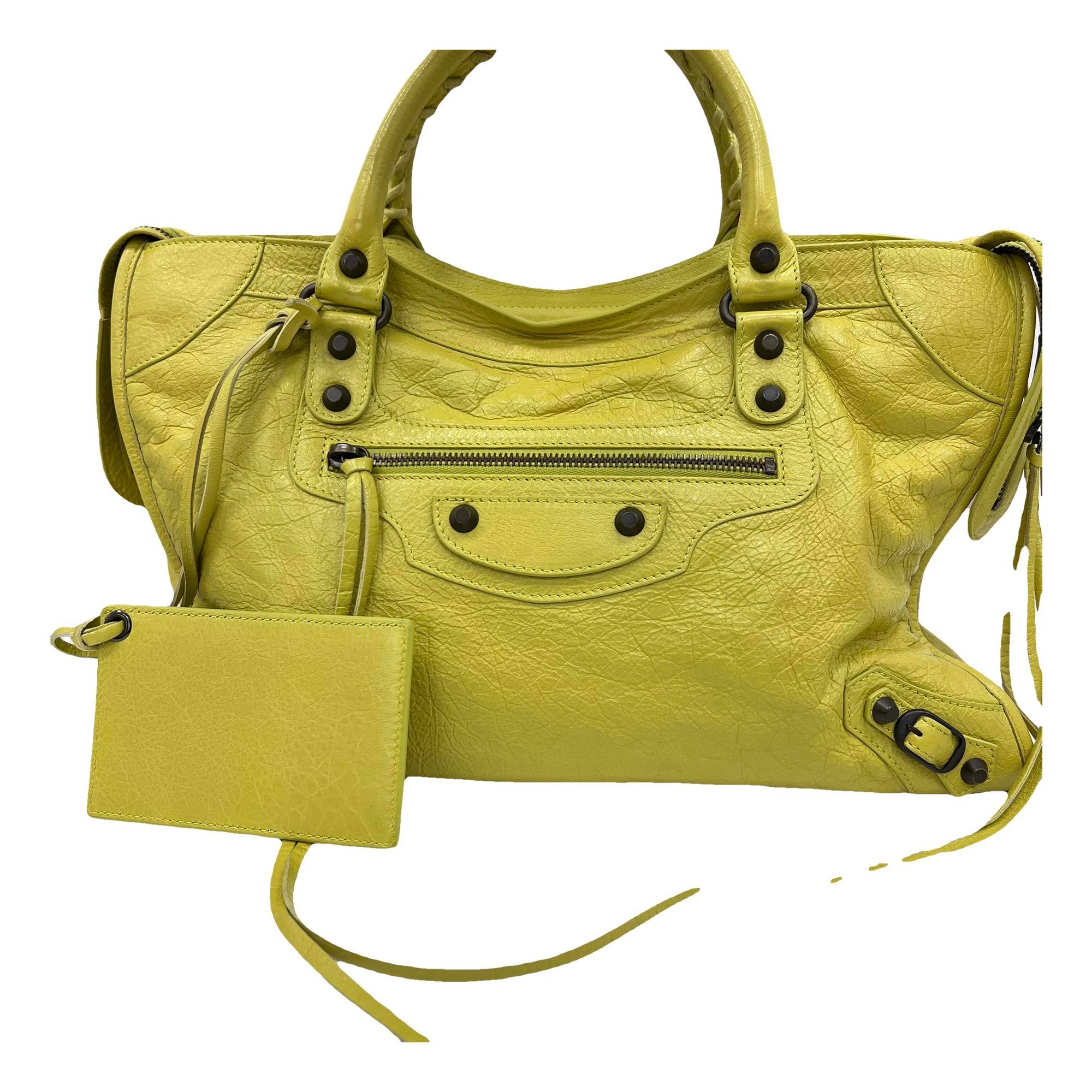 City leather handbag