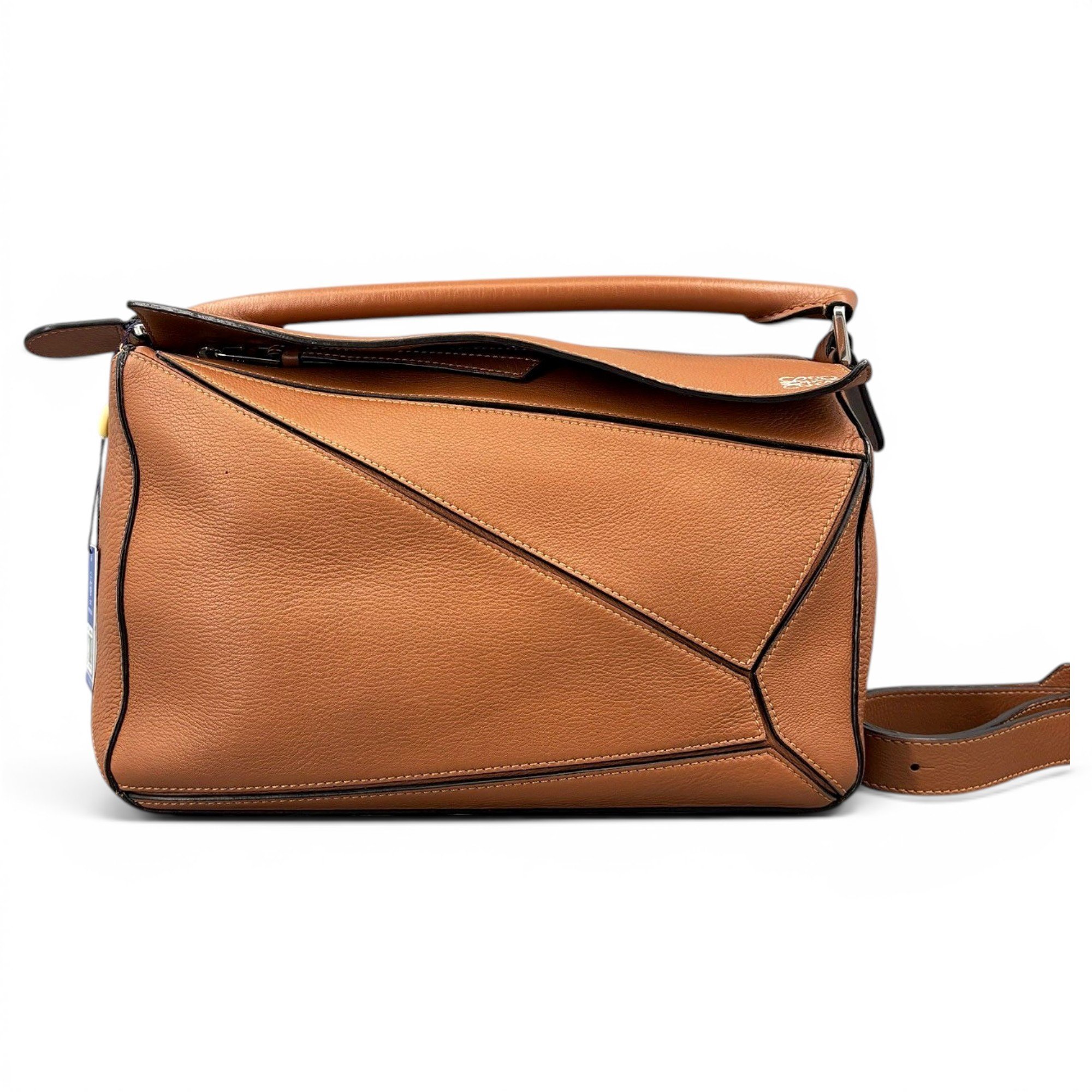 Puzzle leather handbag