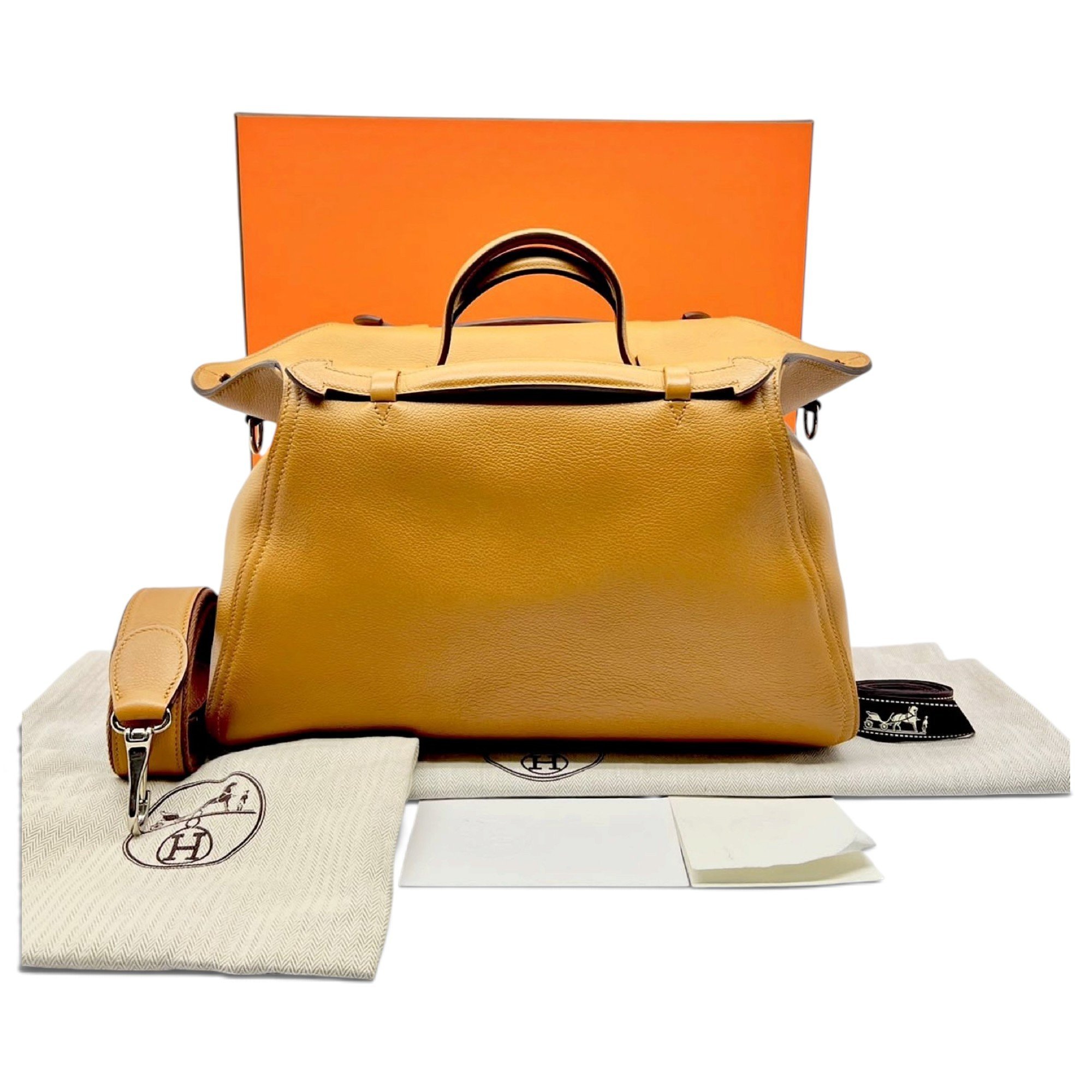 Hermes Oxer Handbag Caramel Evercolor Leather 2015