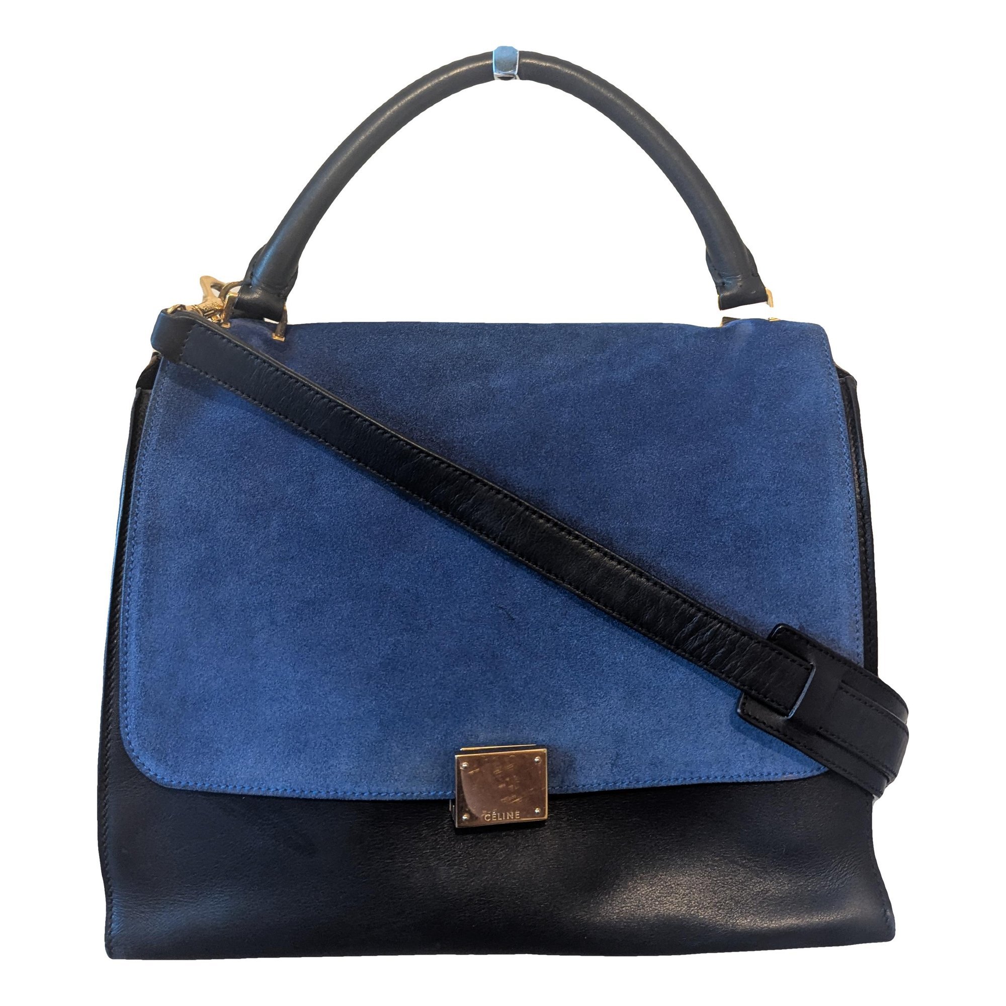 Trapèze leather handbag