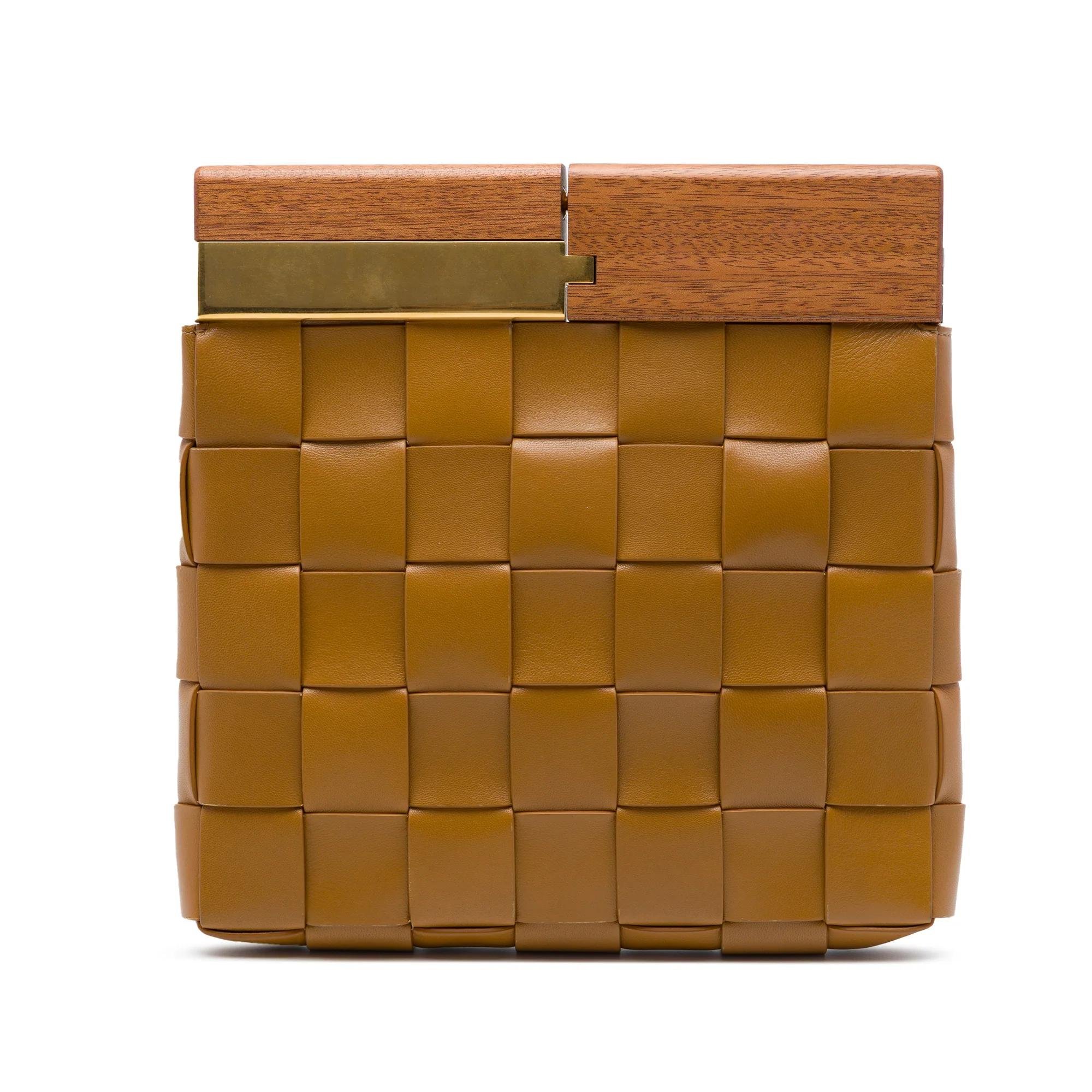 Snap leather clutch bag