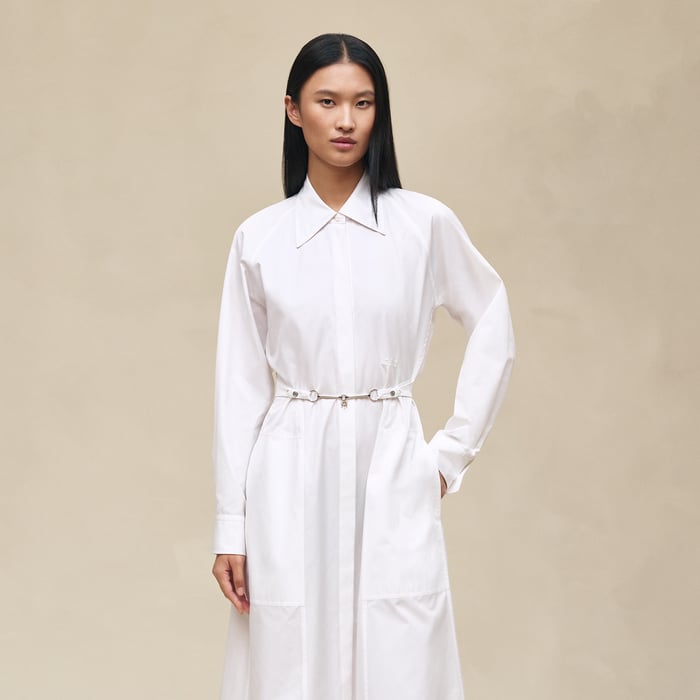 Blanc Equestrian Shirt Dress