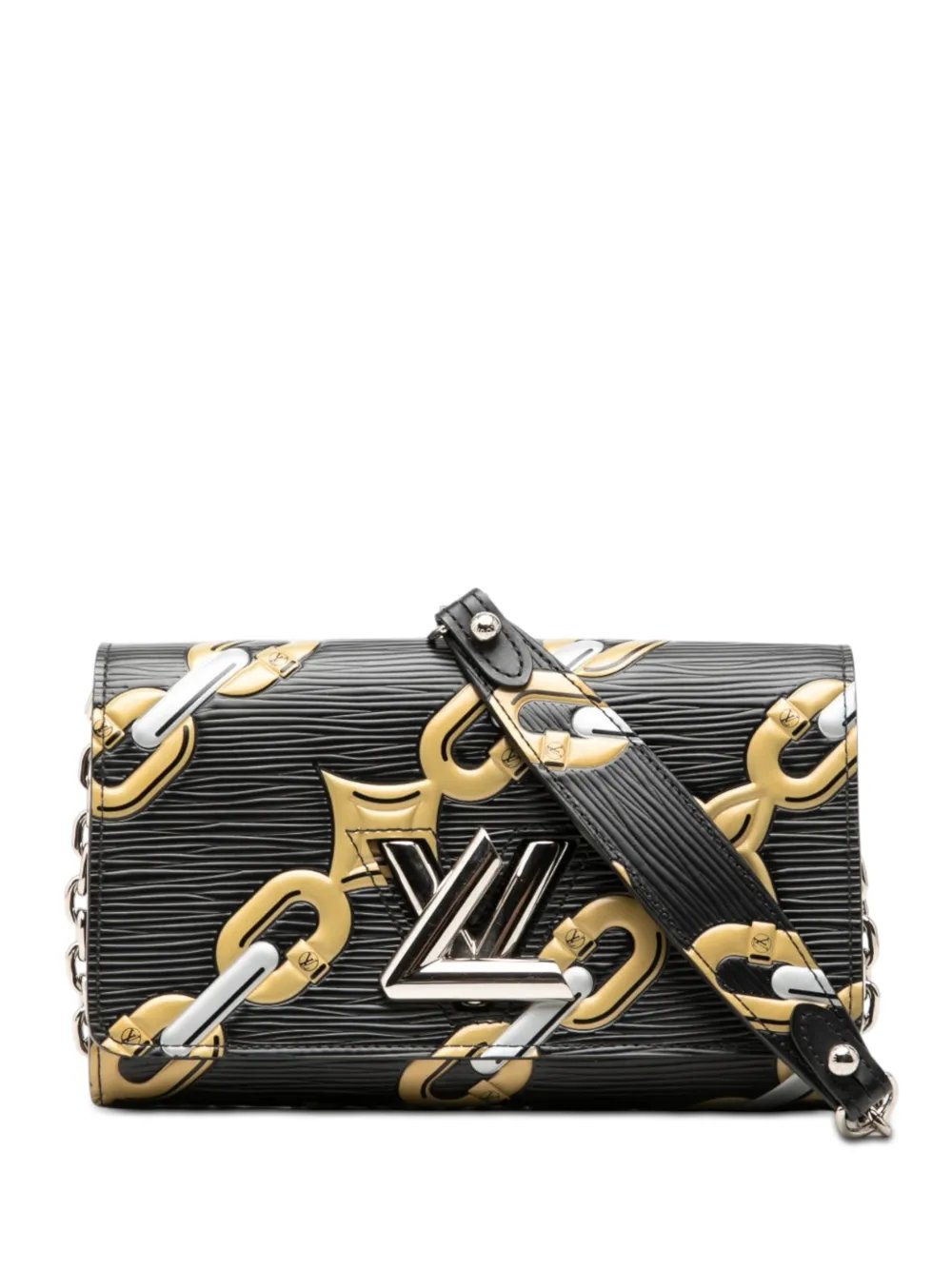 2015 Epi Chain Flower Twist Wallet On Chain crossbody bag